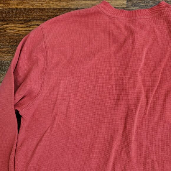 LL Bean Thermal Henley Shirt Mens XL Tall Orange Red Outdoor Fall Gorpcore Warm - Picture 9 of 13